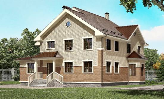 300-004-Л Проект двухэтажного дома, огромный загородный дом из поризованных блоков Ахтубинск | Проекты домов от House Expert