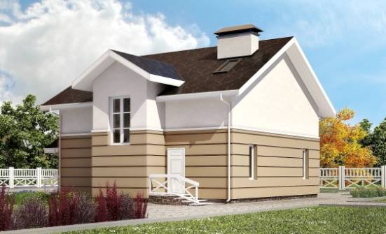 155-009-П Проект двухэтажного дома с мансардой, недорогой загородный дом из арболита Ахтубинск | Проекты домов от House Expert