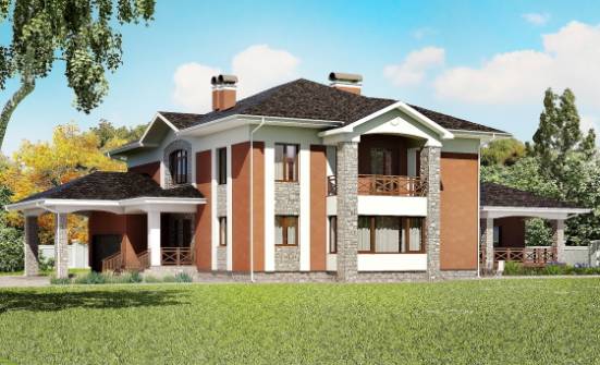 400-002-Л Проект двухэтажного дома, гараж, огромный домик из кирпича Ахтубинск | Проекты домов от House Expert