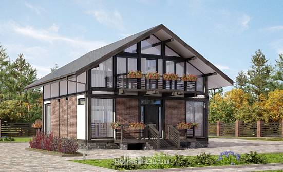 170-007-П Проект двухэтажного дома с мансардой, компактный домик из дерева Ахтубинск | Проекты домов от House Expert