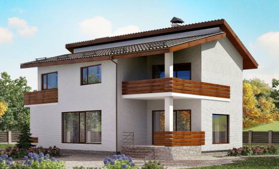 180-009-П Проект двухэтажного дома с мансардой, средний загородный дом из кирпича Ахтубинск | Проекты домов от House Expert