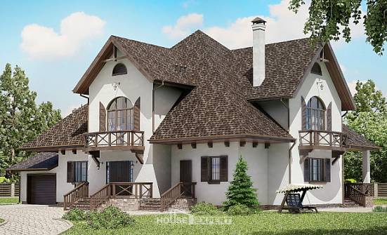 350-001-Л Проект двухэтажного дома мансардой, гараж, огромный загородный дом из бризолита Астрахань | Проекты домов от House Expert