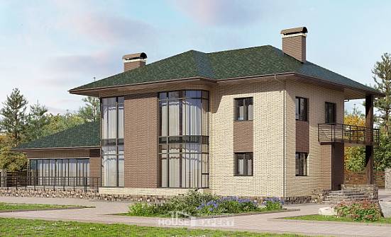 305-003-П Проект двухэтажного дома, просторный дом из блока Астрахань | Проекты домов от House Expert