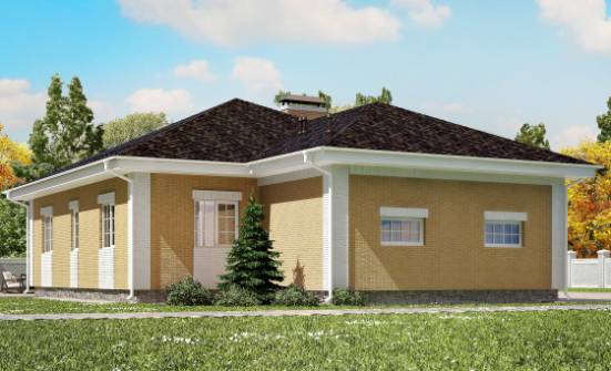 130-002-Л Проект одноэтажного дома, гараж, доступный загородный дом из газосиликатных блоков Астрахань | Проекты домов от House Expert