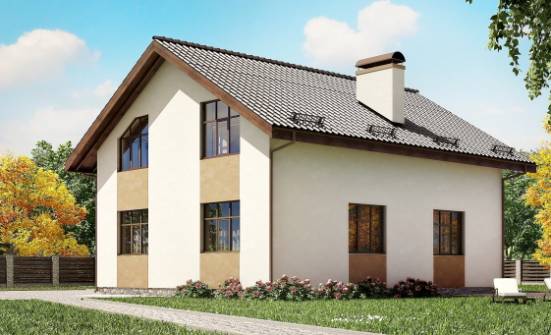 170-002-П Проект двухэтажного дома мансардный этаж, бюджетный коттедж из пеноблока Астрахань | Проекты домов от House Expert