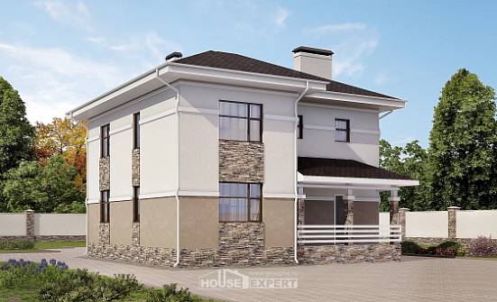 150-014-П Проект двухэтажного дома, недорогой загородный дом из пеноблока Астрахань | Проекты домов от House Expert