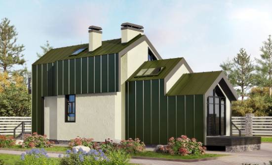 060-006-Л Проект двухэтажного дома мансардой, бюджетный загородный дом из теплоблока Ахтубинск | Проекты домов от House Expert