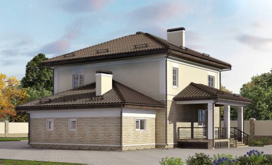 220-007-П Проект двухэтажного дома и гаражом, классический дом из кирпича Астрахань | Проекты домов от House Expert