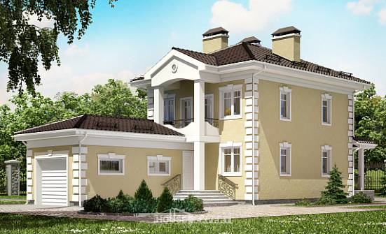 150-006-Л Проект двухэтажного дома, гараж, классический загородный дом из поризованных блоков Астрахань | Проекты домов от House Expert