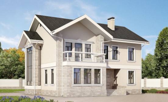 170-008-Л Проект двухэтажного дома, бюджетный дом из поризованных блоков Астрахань | Проекты домов от House Expert