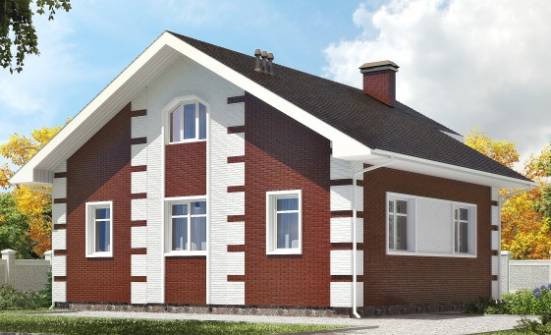 115-001-П Проект двухэтажного дома с мансардой, уютный дом из пеноблока Астрахань | Проекты домов от House Expert
