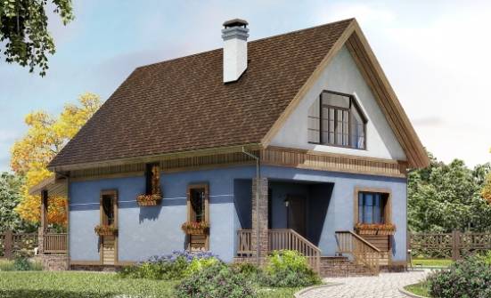 130-003-Л Проект двухэтажного дома мансардой, современный загородный дом из пеноблока Ахтубинск | Проекты домов от House Expert