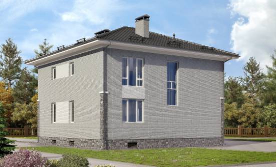 275-004-П Проект трехэтажного дома, гараж, современный загородный дом из кирпича Астрахань | Проекты домов от House Expert