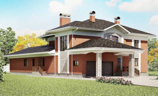 400-002-Л Проект двухэтажного дома, гараж, огромный домик из кирпича Ахтубинск | Проекты домов от House Expert