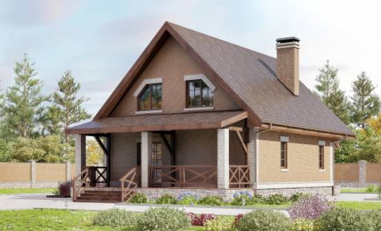160-011-Л Проект двухэтажного дома мансардой, бюджетный коттедж из теплоблока Ахтубинск | Проекты домов от House Expert