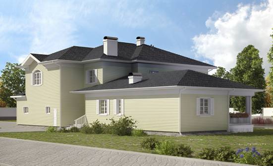 410-002-Л Проект двухэтажного дома и гаражом, классический дом из теплоблока Ахтубинск | Проекты домов от House Expert