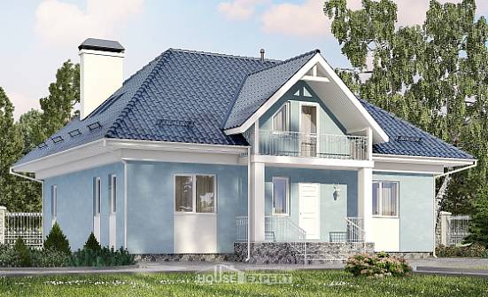 200-002-П Проект двухэтажного дома мансардный этаж, просторный домик из газобетона Астрахань | Проекты домов от House Expert