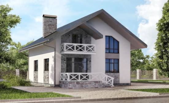 155-001-Л Проект двухэтажного дома мансардный этаж и гаражом, классический дом из пеноблока Астрахань | Проекты домов от House Expert
