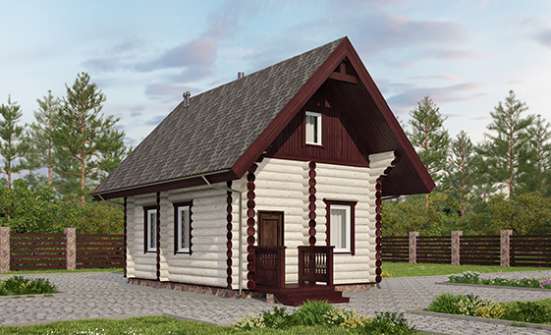 035-001-Л Проект бани из бревен Астрахань | Проекты одноэтажных домов от House Expert