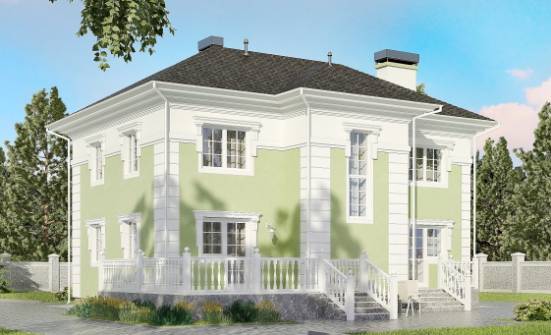 155-005-П Проект двухэтажного дома, недорогой загородный дом из теплоблока Астрахань | Проекты домов от House Expert