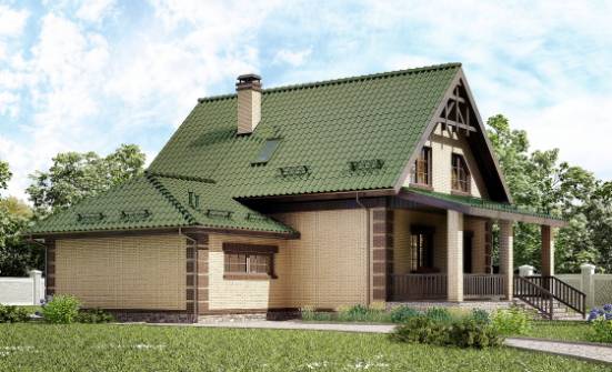 160-007-П Проект двухэтажного дома с мансардой, гараж, бюджетный дом из теплоблока Астрахань | Проекты домов от House Expert