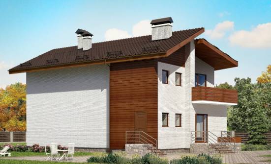 180-009-П Проект двухэтажного дома с мансардой, средний загородный дом из кирпича Ахтубинск | Проекты домов от House Expert