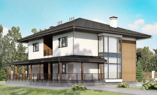 245-001-П Проект двухэтажного дома, красивый домик из твинблока Ахтубинск | Проекты домов от House Expert