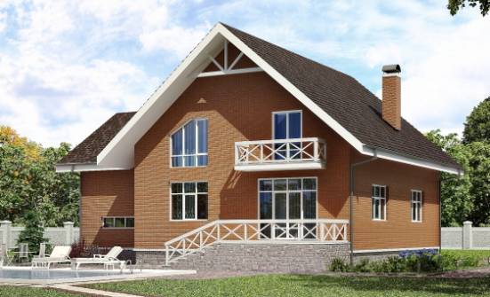 215-001-П Проект двухэтажного дома с мансардой, гараж, средний домик из бризолита Ахтубинск | Проекты домов от House Expert
