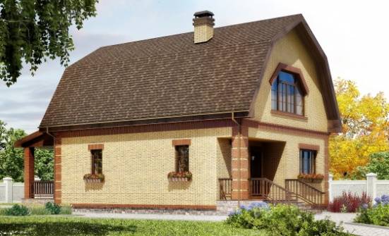 130-005-Л Проект двухэтажного дома мансардой, бюджетный загородный дом из бризолита Ахтубинск | Проекты домов от House Expert