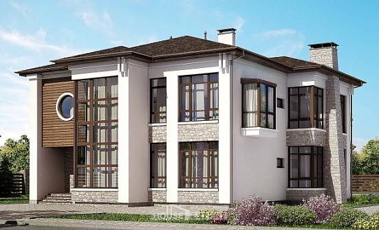 300-005-П Проект двухэтажного дома, современный загородный дом из кирпича Ахтубинск | Проекты домов от House Expert