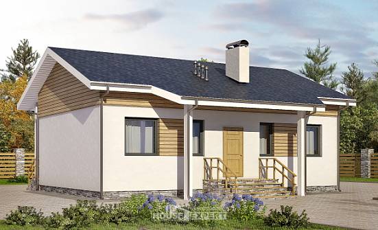 080-004-П Проект одноэтажного дома, маленький загородный дом из поризованных блоков Астрахань | Проекты домов от House Expert