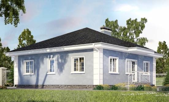 100-001-П Проект одноэтажного дома, уютный загородный дом из пеноблока Астрахань | Проекты одноэтажных домов от House Expert