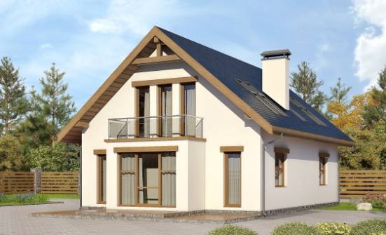 155-012-П Проект двухэтажного дома мансардой, классический домик из бризолита Астрахань | Проекты домов от House Expert