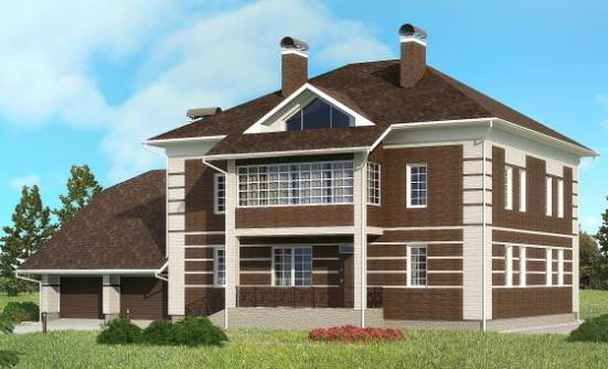 505-002-Л Проект трехэтажного дома, гараж, огромный домик из кирпича Ахтубинск | Проекты домов от House Expert