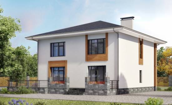 180-015-П Проект двухэтажного дома, скромный домик из газобетона Астрахань | Проекты домов от House Expert