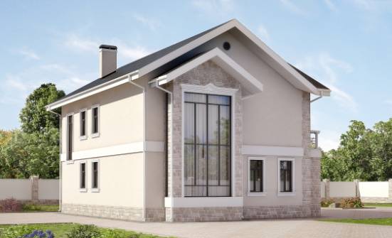 170-008-Л Проект двухэтажного дома, бюджетный дом из поризованных блоков Астрахань | Проекты домов от House Expert