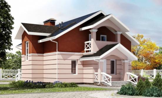 155-009-Л Проект двухэтажного дома с мансардным этажом, уютный дом из блока Ахтубинск | Проекты домов от House Expert