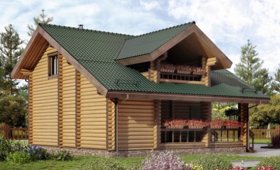 110-005-П Проект двухэтажного дома мансардный этаж, уютный дом из дерева Астрахань | Проекты домов от House Expert