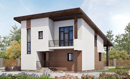 140-005-П Проект двухэтажного дома с мансардным этажом, доступный коттедж из арболита Астрахань | Проекты домов от House Expert
