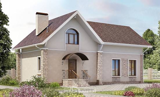 150-012-Л Проект двухэтажного дома мансардой, недорогой коттедж из арболита Астрахань | Проекты домов от House Expert
