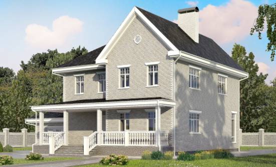 190-001-Л Проект двухэтажного дома, гараж, простой дом из кирпича Астрахань | Проекты домов от House Expert