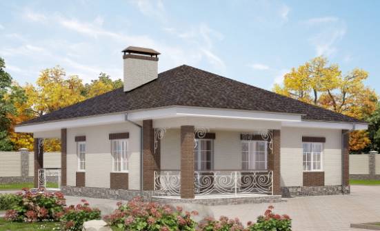 100-004-Л Проект одноэтажного дома, бюджетный домик из газосиликатных блоков Ахтубинск | Проекты домов от House Expert