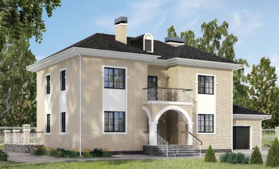 180-006-П Проект двухэтажного дома, гараж, простой коттедж из кирпича Ахтубинск | Проекты домов от House Expert
