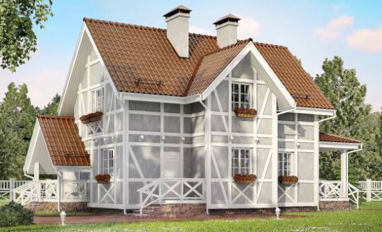 160-003-Л Проект двухэтажного дома мансардой, простой коттедж из поризованных блоков Ахтубинск | Проекты домов от House Expert