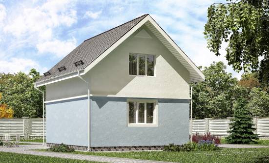 095-002-П Проект двухэтажного дома мансардой, доступный дом из газосиликатных блоков Астрахань | Проекты домов от House Expert
