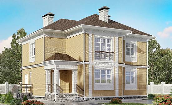 160-001-Л Проект двухэтажного дома, красивый загородный дом из поризованных блоков Астрахань | Проекты домов от House Expert