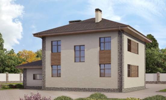 185-004-П Проект двухэтажного дома, гараж, средний дом из бризолита Ахтубинск | Проекты домов от House Expert