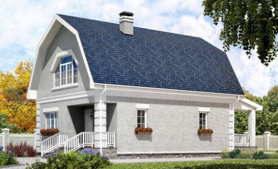 130-005-П Проект двухэтажного дома с мансардой, бюджетный загородный дом из бризолита Ахтубинск | Проекты домов от House Expert