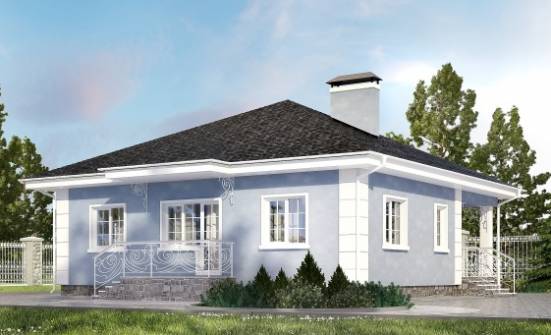 100-001-П Проект одноэтажного дома, уютный загородный дом из пеноблока Астрахань | Проекты домов от House Expert