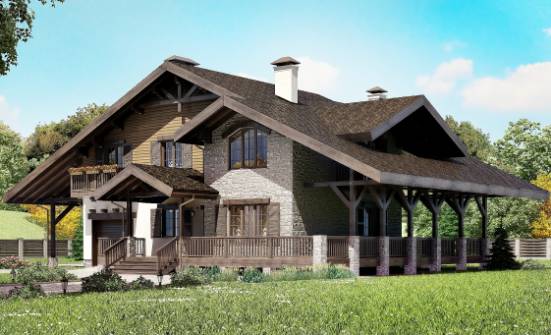 270-001-Л Проект двухэтажного дома с мансардой, гараж, современный загородный дом из кирпича Ахтубинск | Проекты домов от House Expert